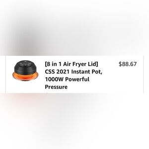 8 in one air fryer lid for instant pot machines great condition!